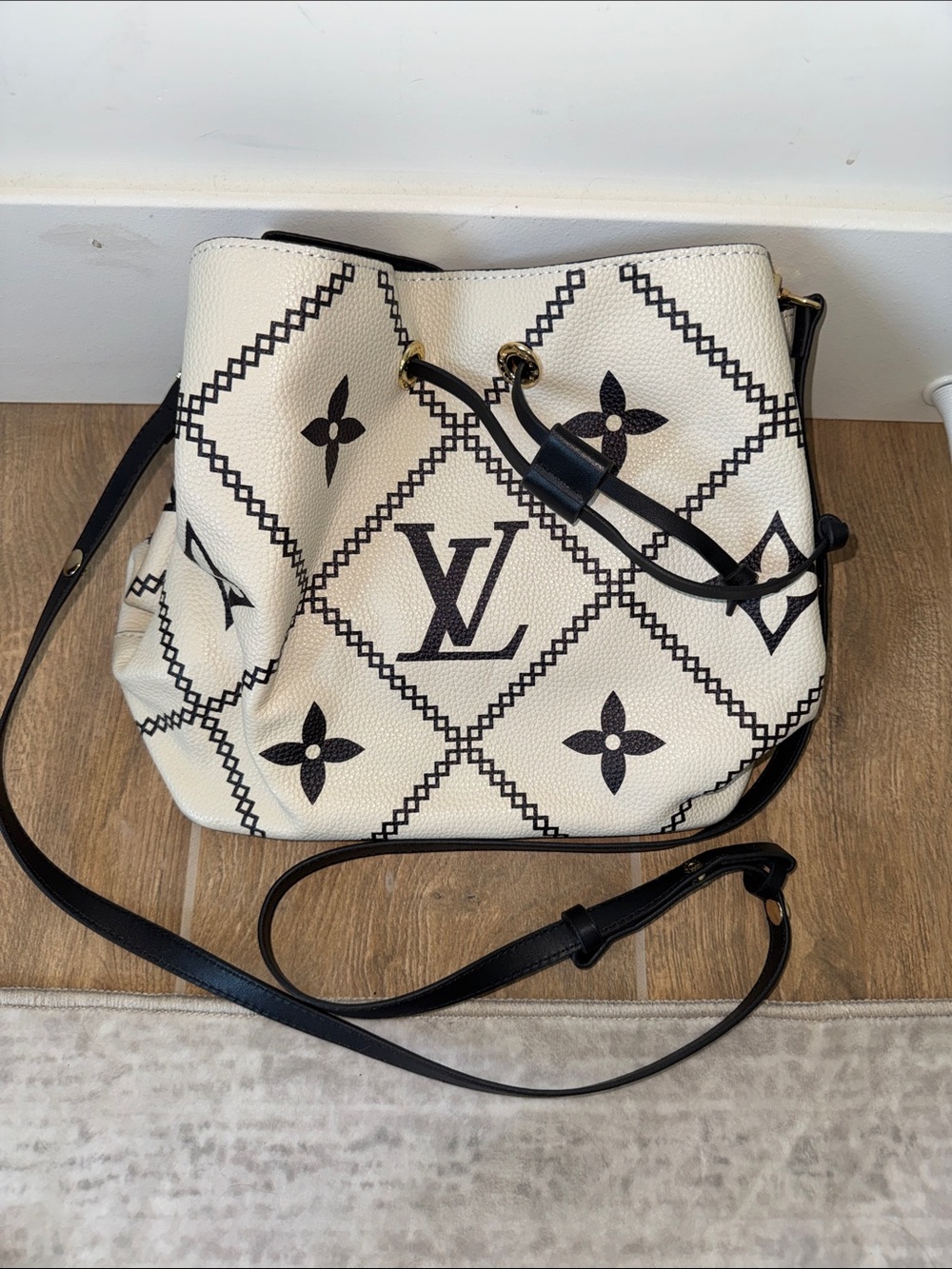 Louis Vuitton Monogram Empreinte Giant Broderies NeoNeo MM Drawstring Bag